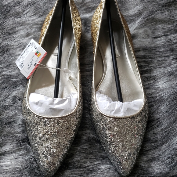 Zara Gold Ombre' Glitter Flats - Picture 2 of 7